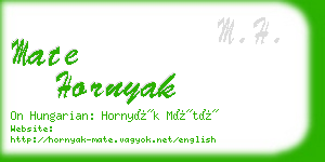 mate hornyak business card